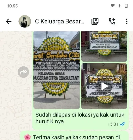 Pengiriman Papan Bunga Duka Margasari
